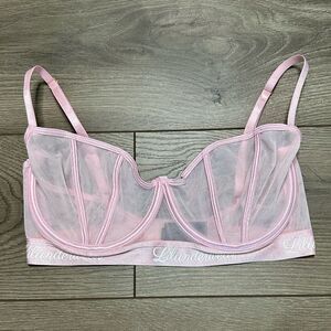 Lilunderwear Sheer Pink Unlined Balconet Bra Size‎ 34DD